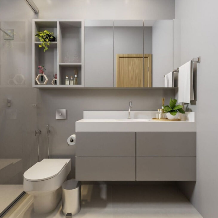 Transforme seu Banheiro Pequeno em um Spa: Ideias com Branco e Cinza