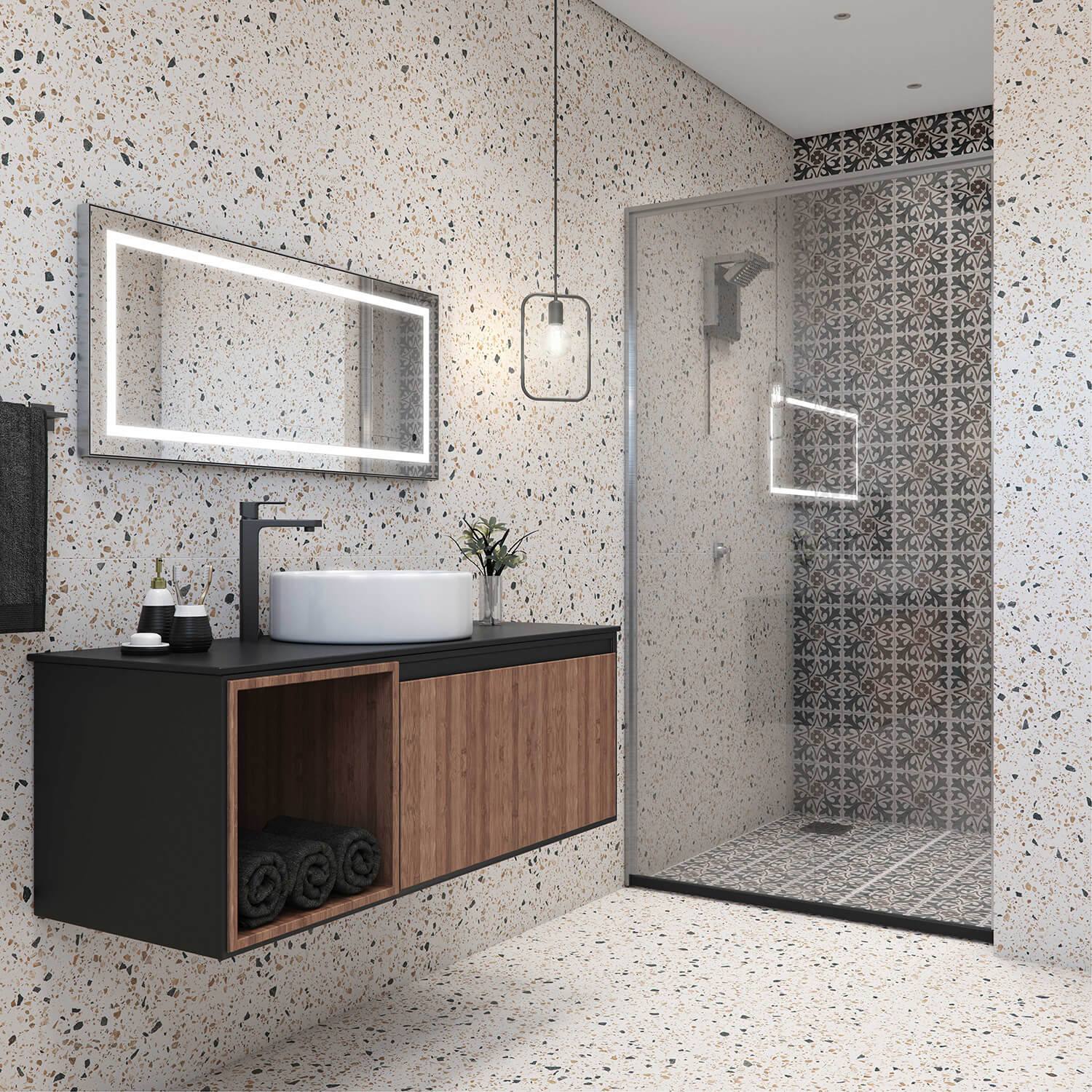 banheiro pequeno granilite