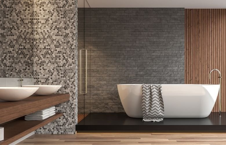 Madeira e Cinza: A Combinação Perfeita para Banheiros