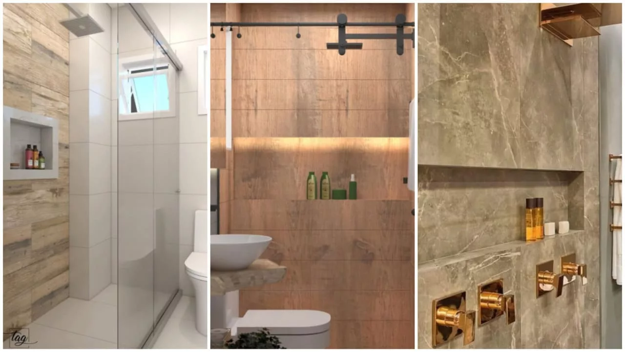 ideias de nicho para banheiro pequeno decorado