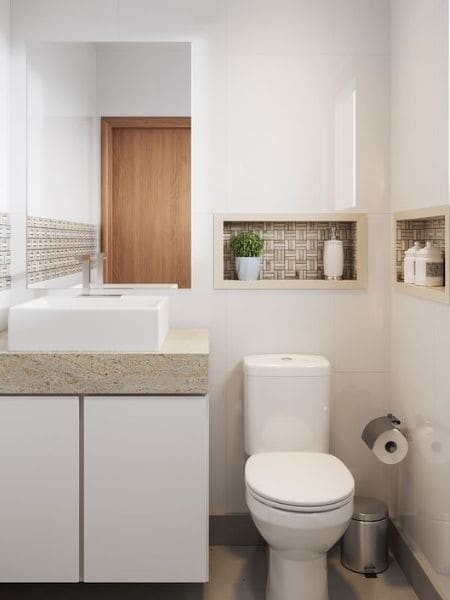 como fazer nicho em banheiro pequeno sem quebrar parede