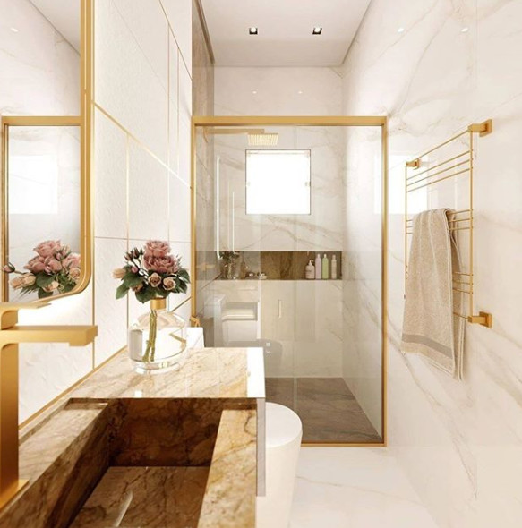 porcelanato grande banheiro pequeno