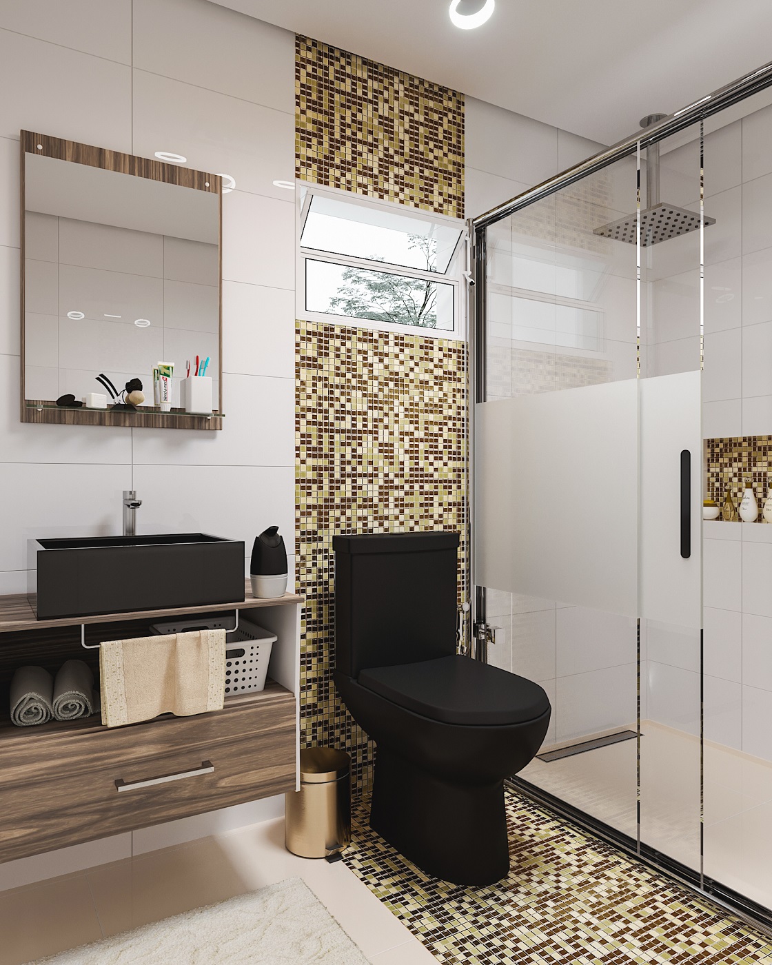 banheiro pequeno porcelanato