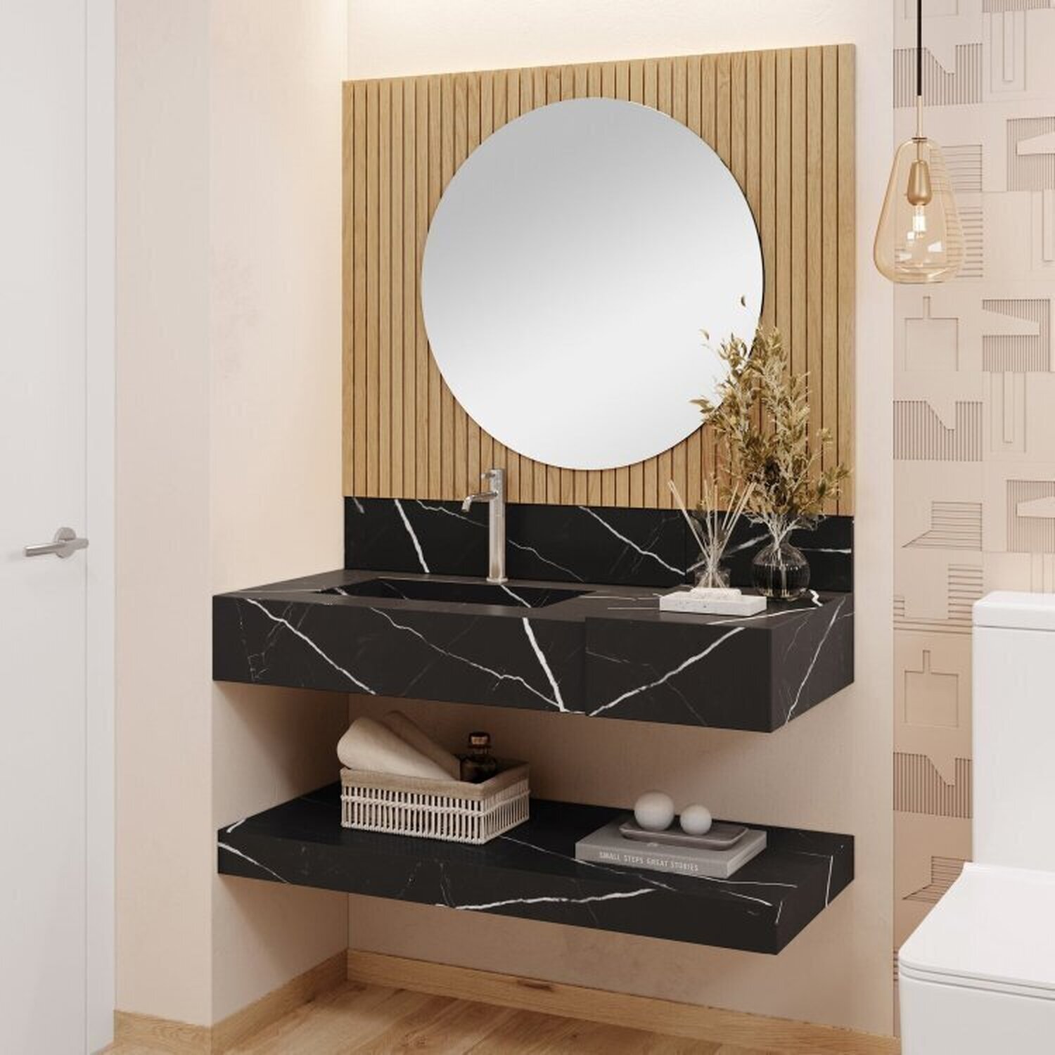 banheiro pequeno porcelanato