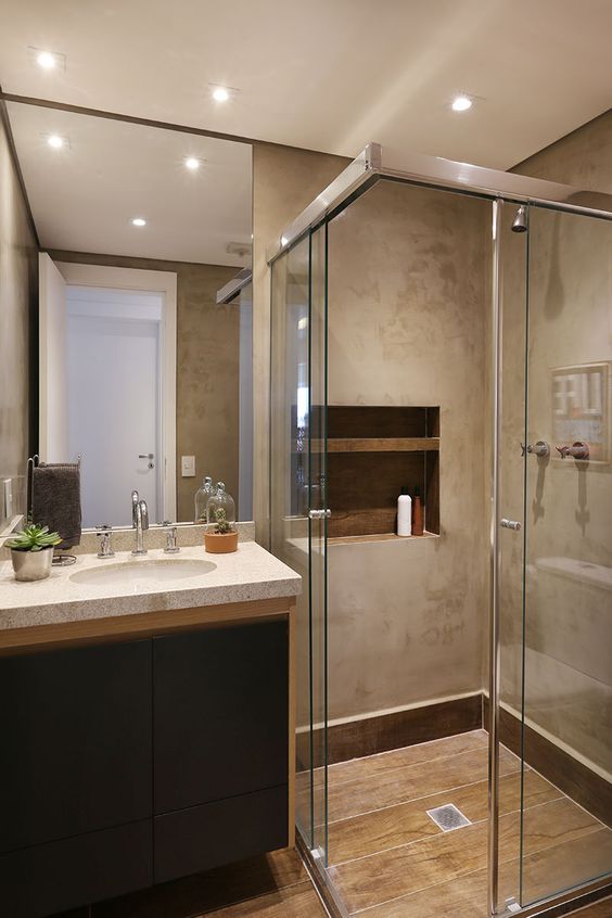 banheiro pequeno porcelanato