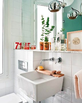 banheiro pequeno vaso e pia