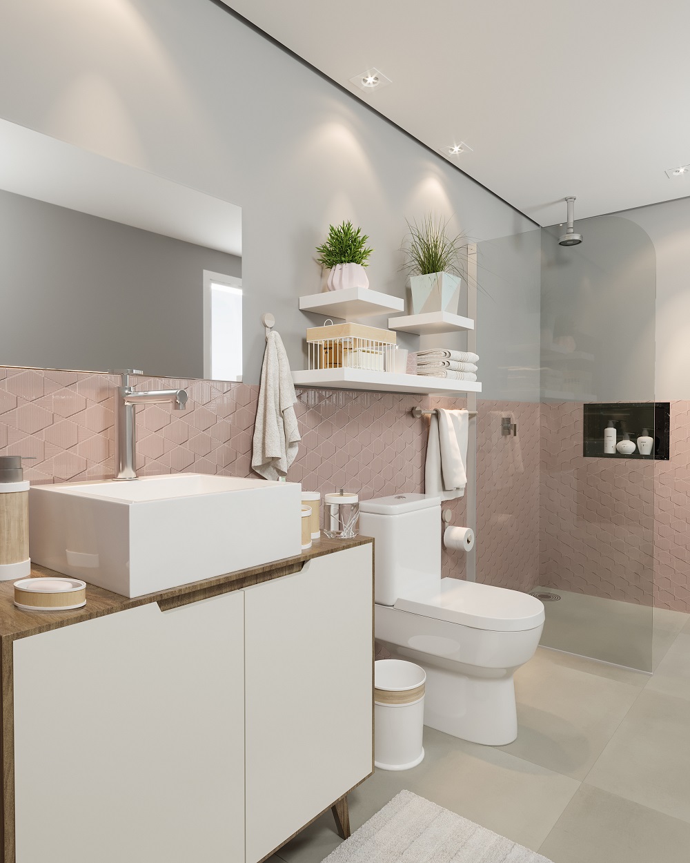 5 Combinações de Cores Perfeitas para um Banheiro Rosa Elegante