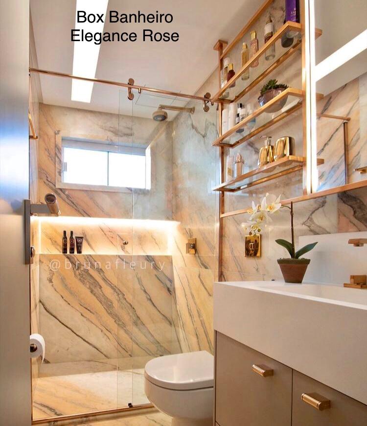 banheiro rose gold