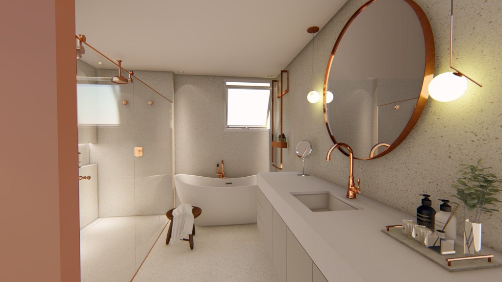 Como combinar rose gold com porcelanato cinza no banheiro | Guia completo para limpar e manter metais rose gold no banheiro | 7 marcas de acessórios para banheiro em rose gold que você precisa conhecer | Rose gold vs. cromado: qual escolher para seu banheiro? | Como usar espelhos com moldura rose gold para ampliar o banheiro