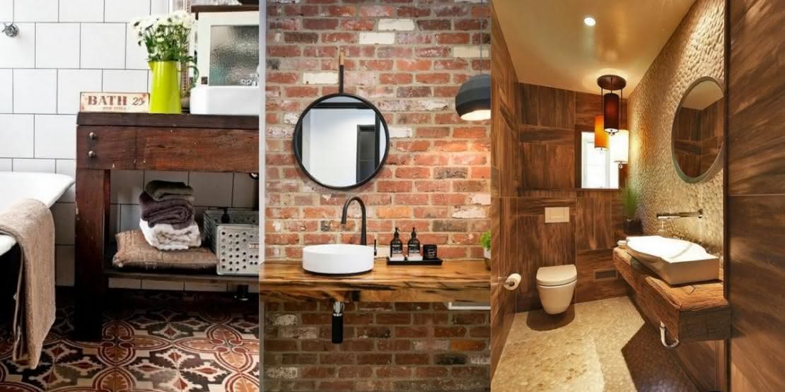 inspiração banheiro rústico pequeno