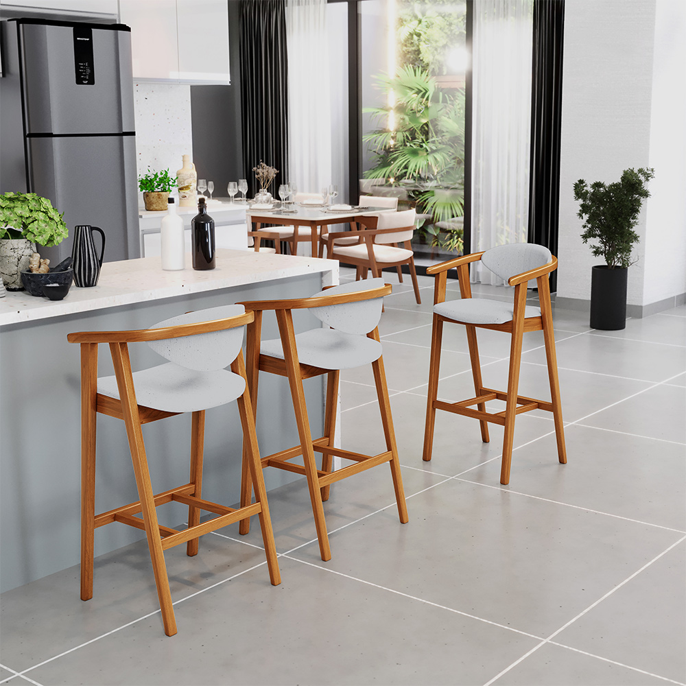banqueta com encosto cozinha americana