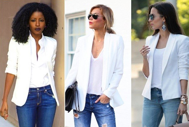 blazer branco look