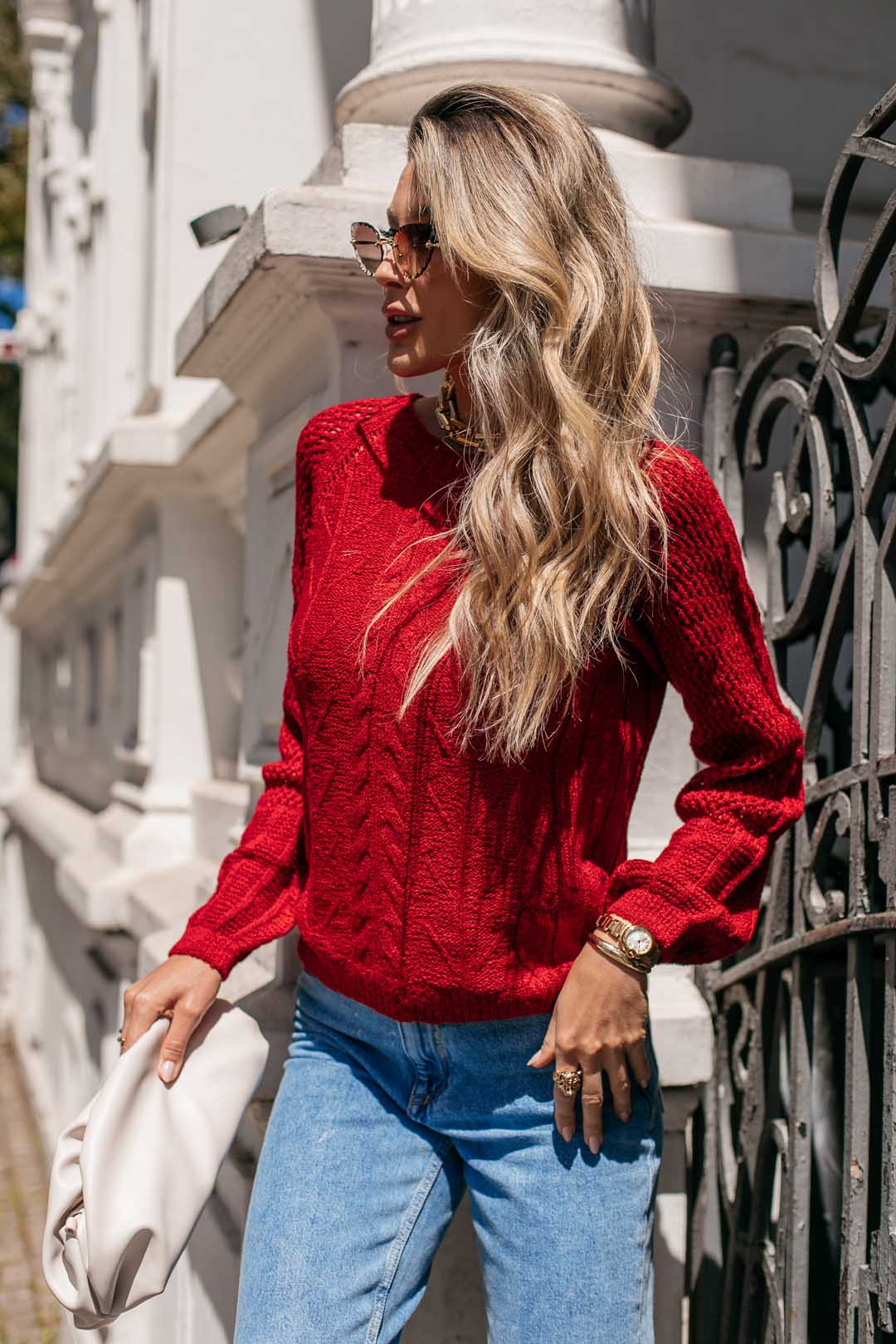 Blusa de tricô de modal