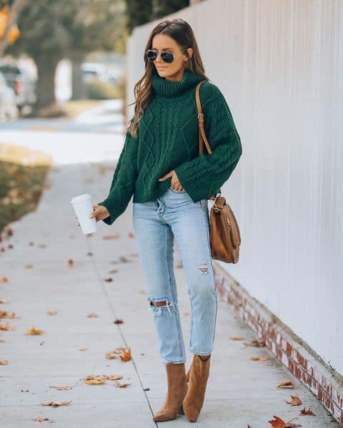 Blusa de tricô com decote V