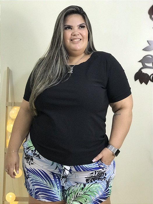 Blusa plus size manga longa
