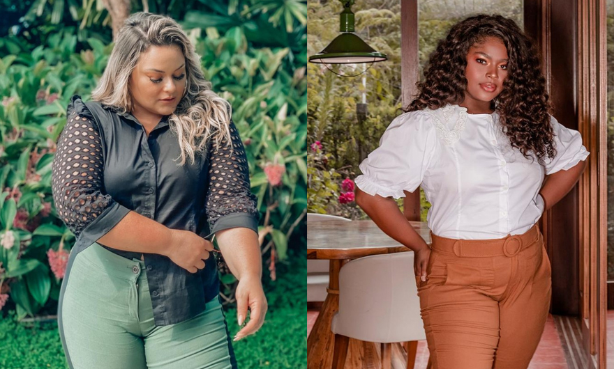 Blusa plus size manga curta