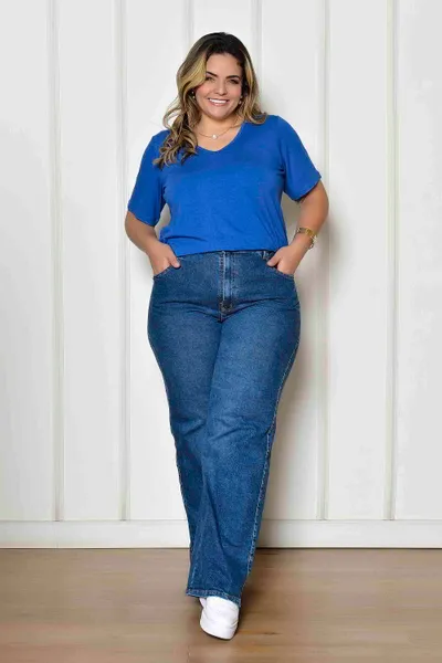 Blusa plus size manga longa