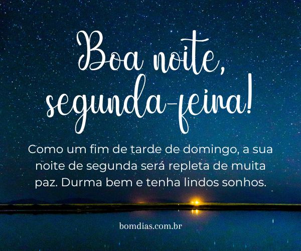 frases de boa noite segunda-feira
