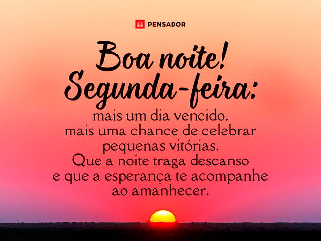desejos de boa noite segunda