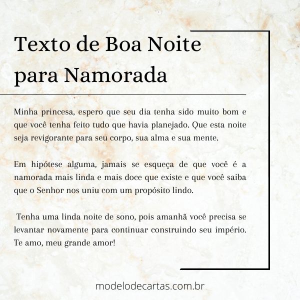 erros ao mandar mensagem de boa noite para namorada