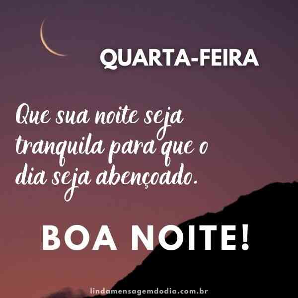 reflexão de boa noite quarta feira