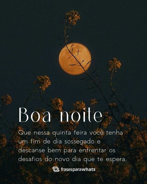 pensamentos de boa noite quinta feira
