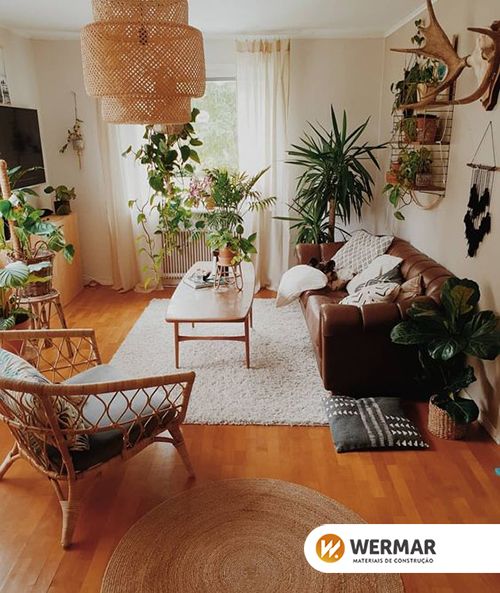 ideias de decoração boho para sala de estar