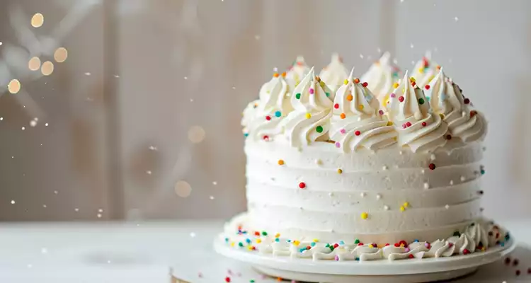 Bolo branco com frutas e chantilly
