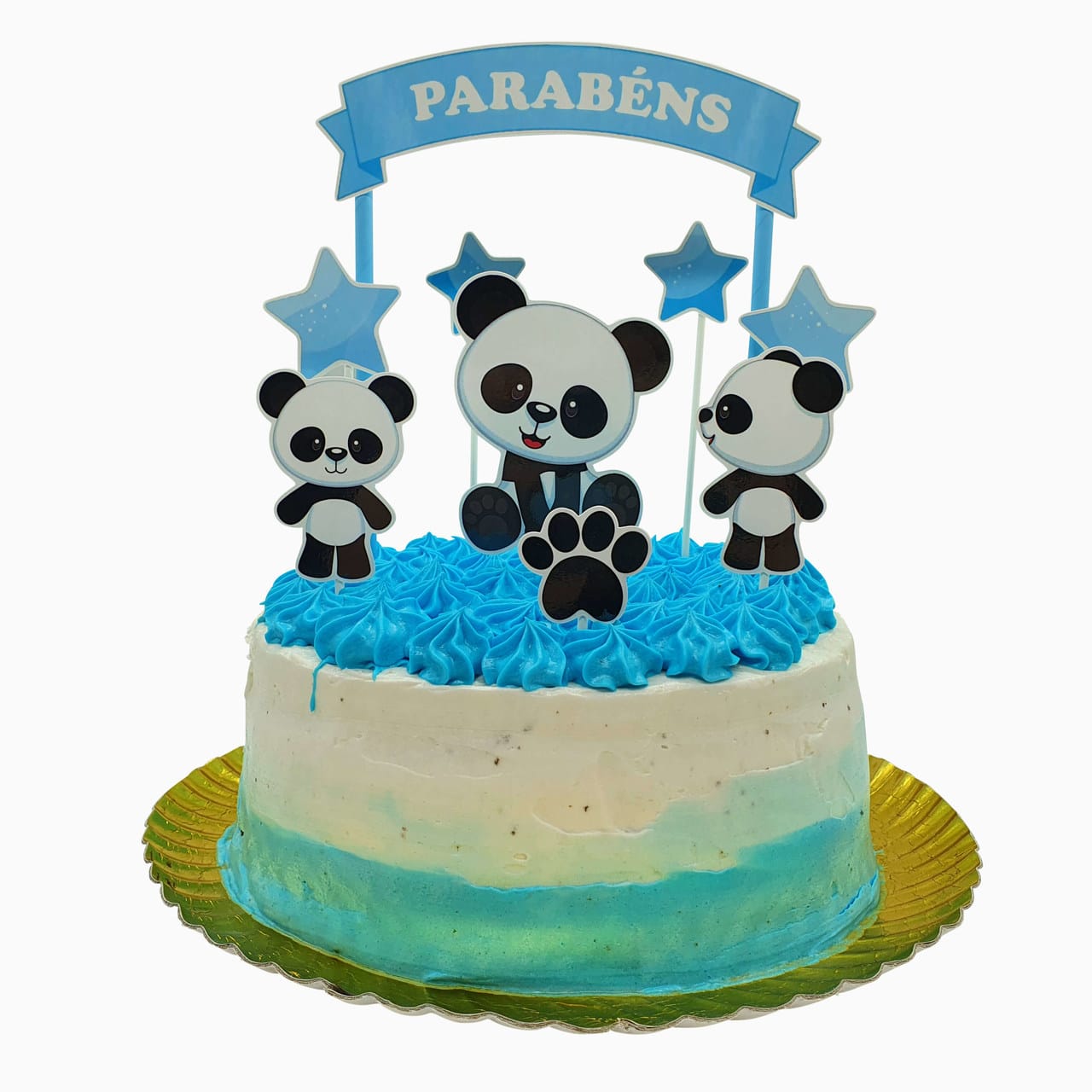 bolo de aniversário menino azul e branco