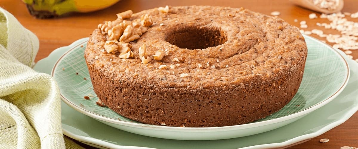 bolo de banana com aveia integral