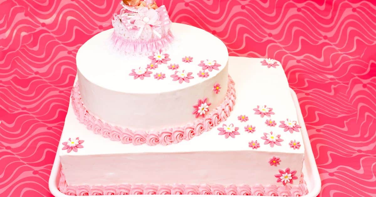 bolo batizado branco e rosa festas