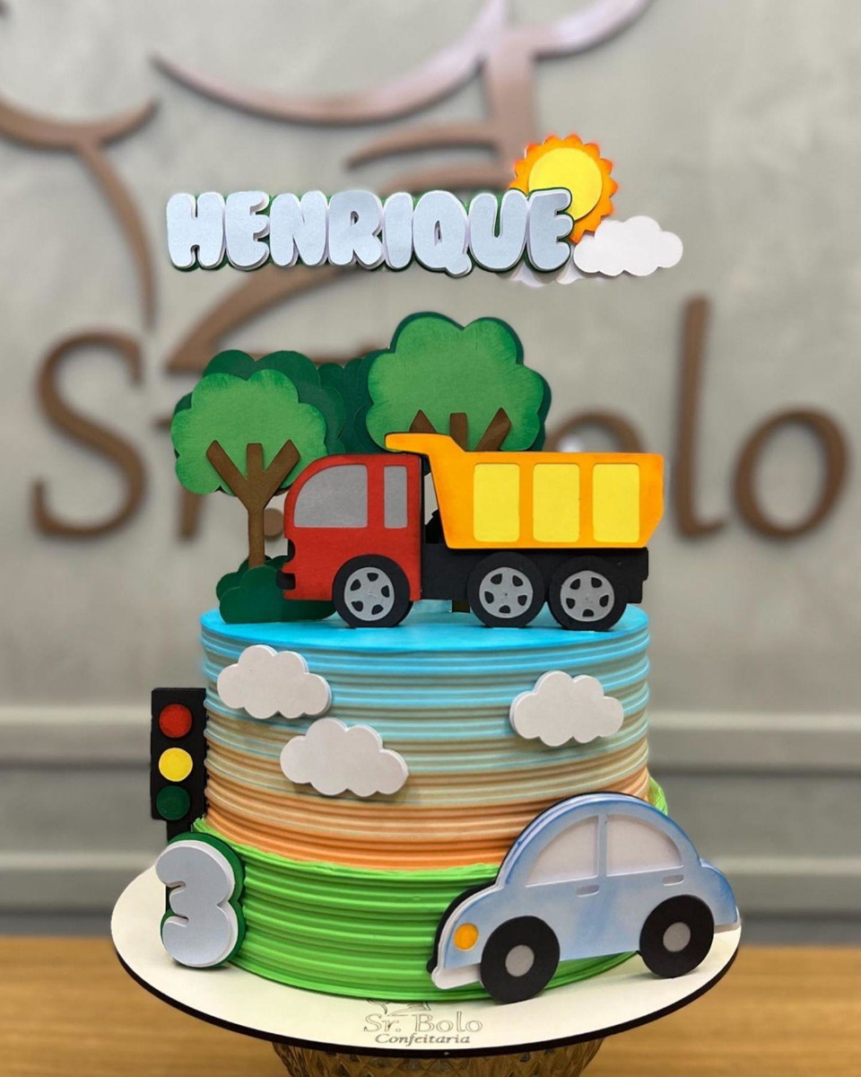 topo de bolo carros