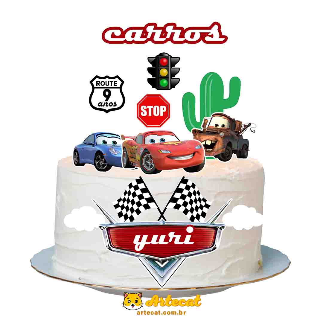 decoração de bolo carros