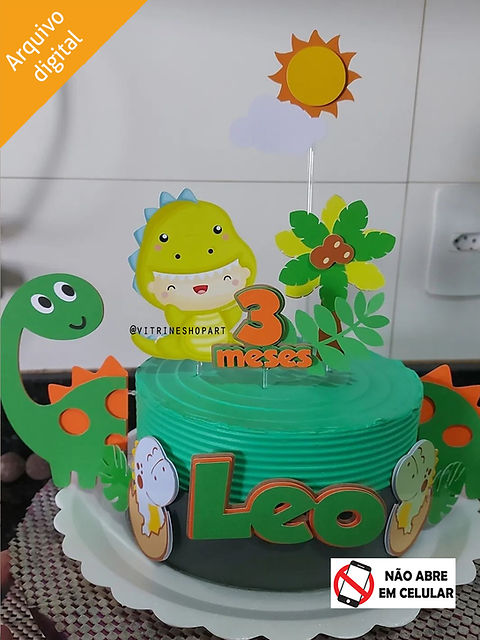 bolo tema dinossauro bebê