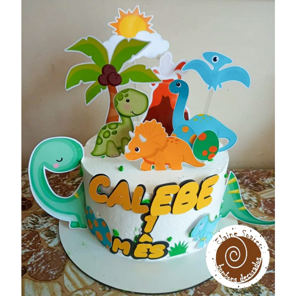 bolo primeiro aniversário dinossauro