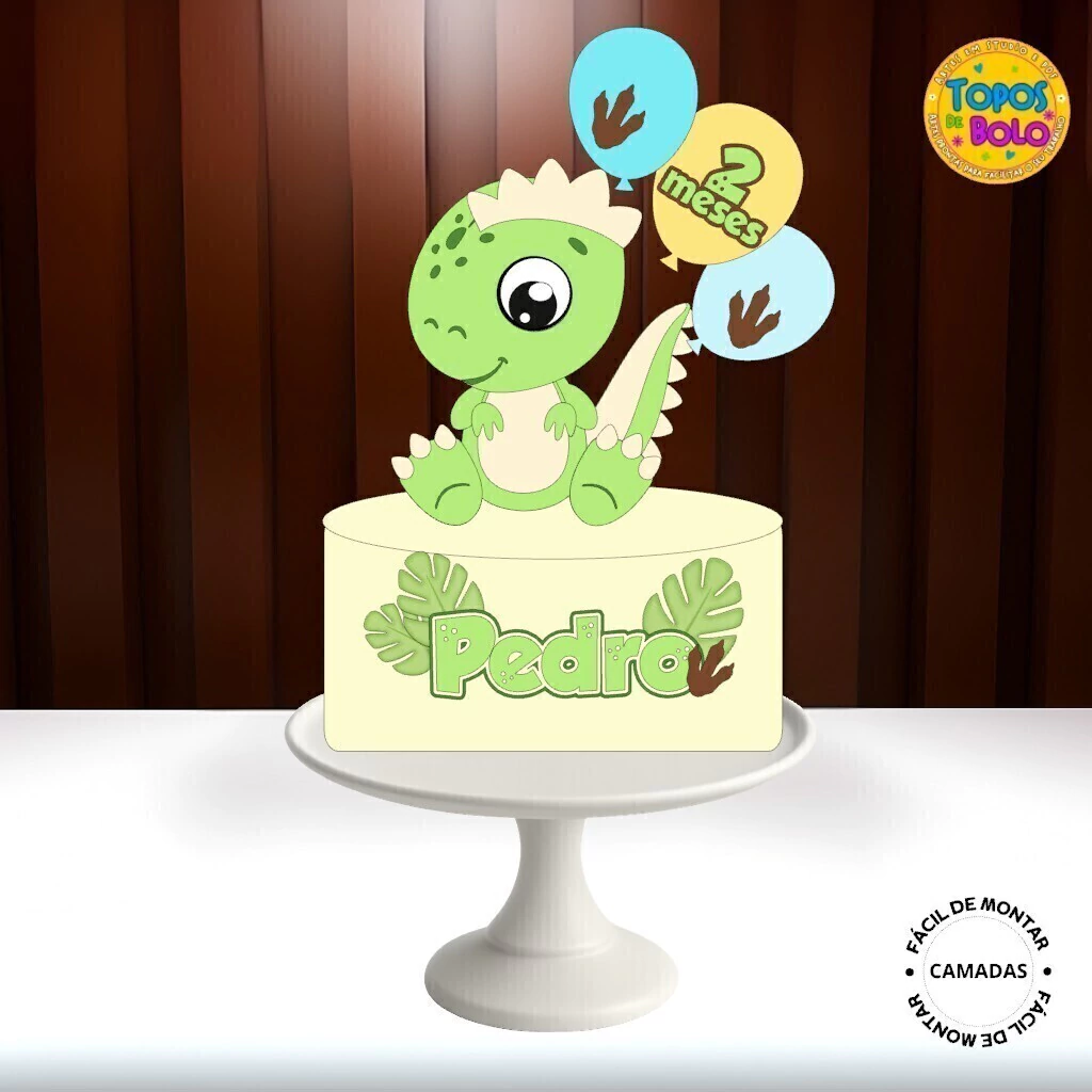 decoração bolo dinossauro baby