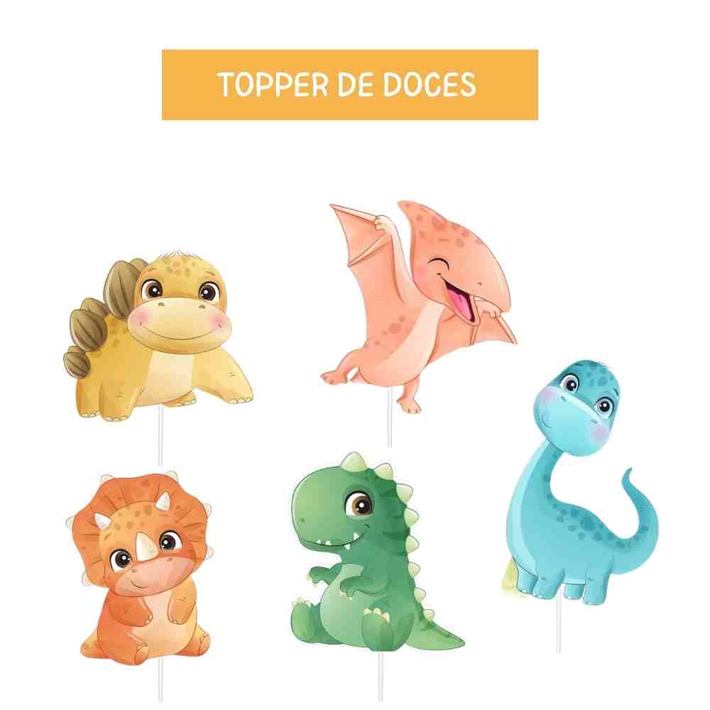 topo de bolo dinossauro baby