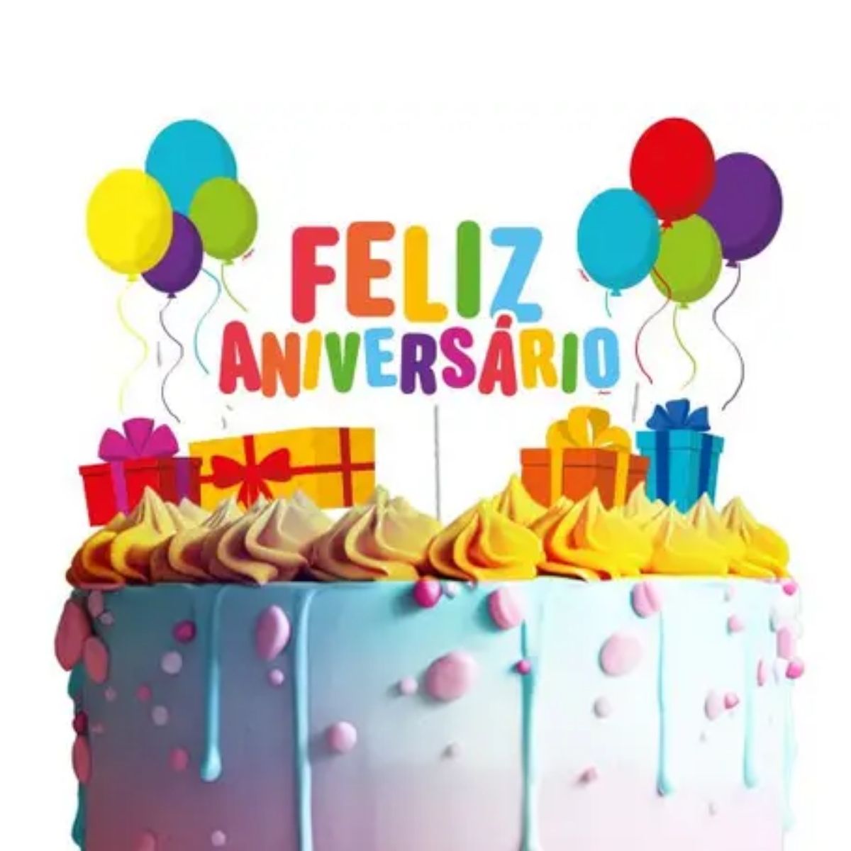 bolo feliz aniversário simples