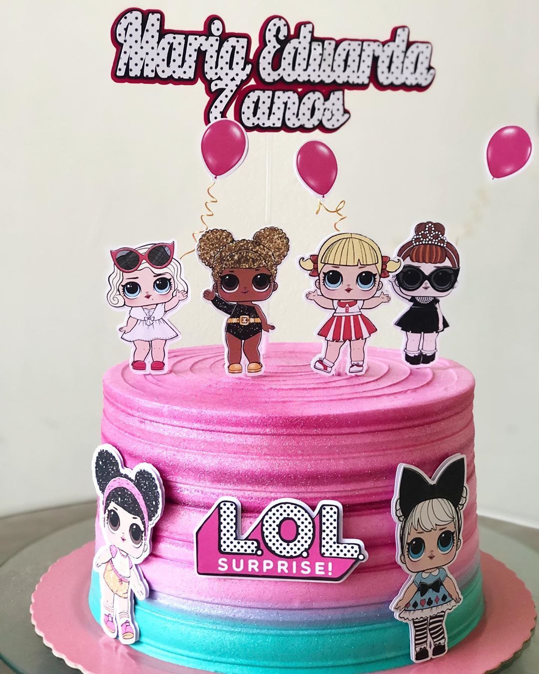 bolo lol com glitter