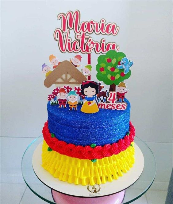 bolo mesversario branca de neve baby 1.5kg