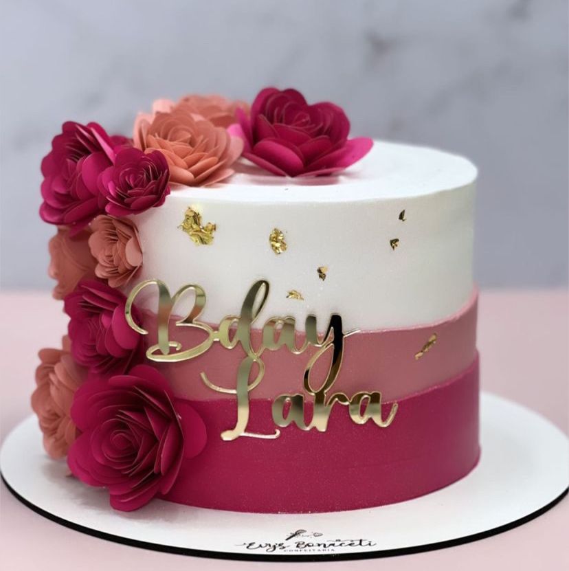 bolo rosa rosetas