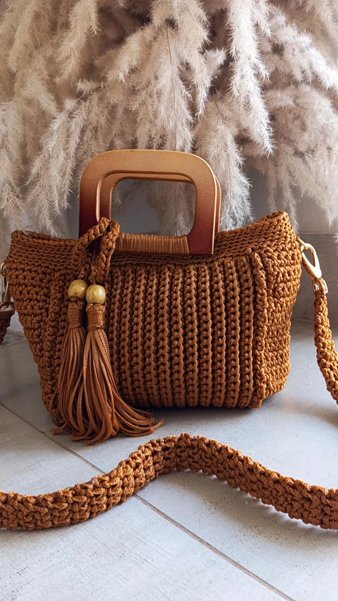 Bolsa de crochê estilo boho chic