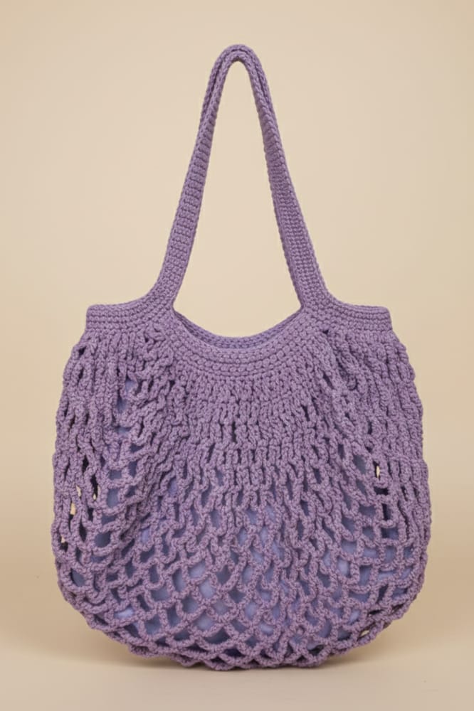 Bolsa de crochê redonda fio de malha
