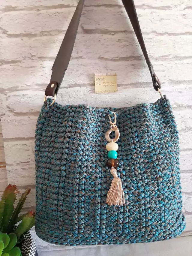 bolsa de crochê sustentável