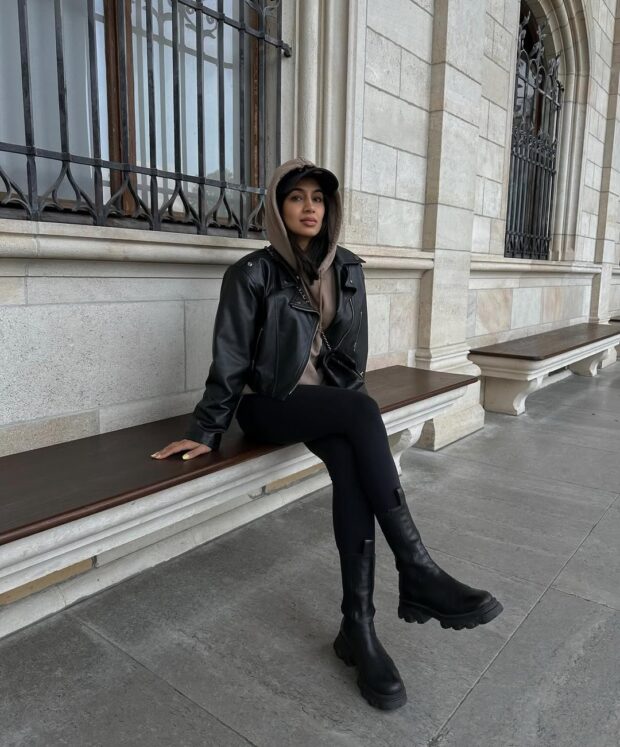 bota feminina cano longo tratorada