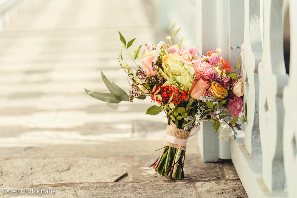 buque de noiva chique