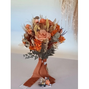 ideias criativas de buquê de noiva terracota para casamentos boho