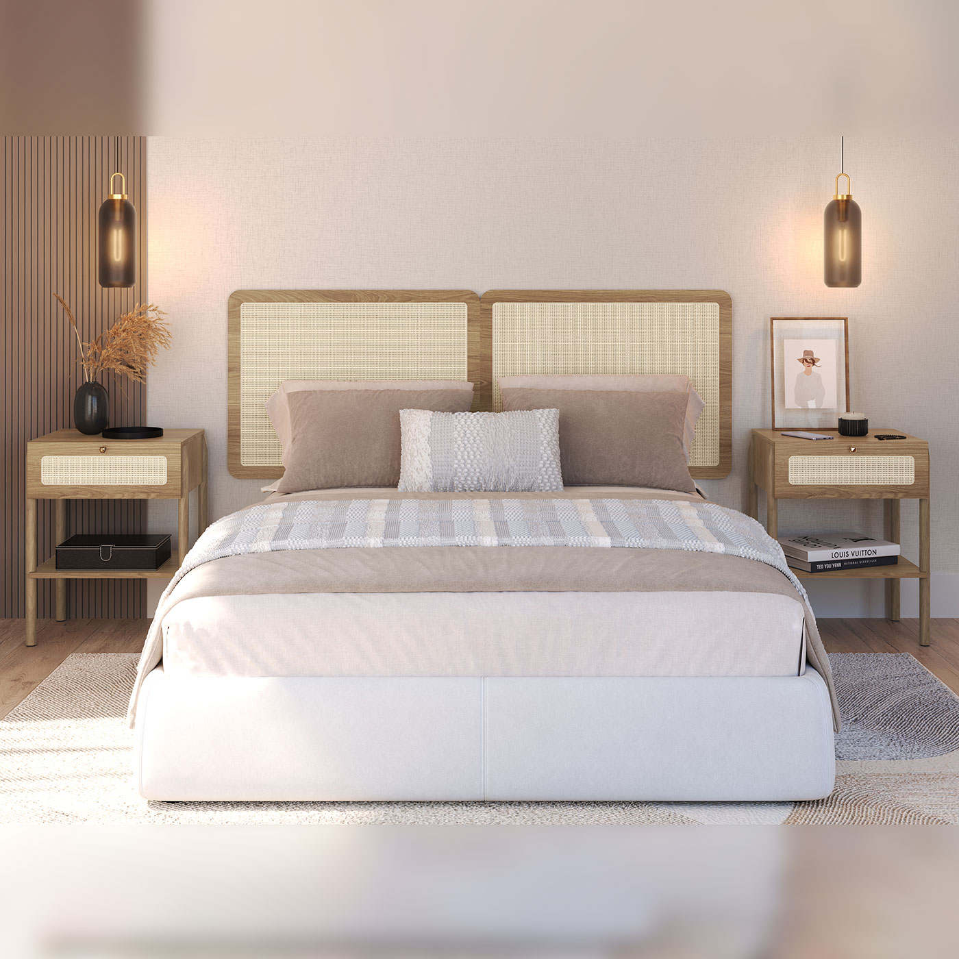 Cabeceira estofada para cama casal