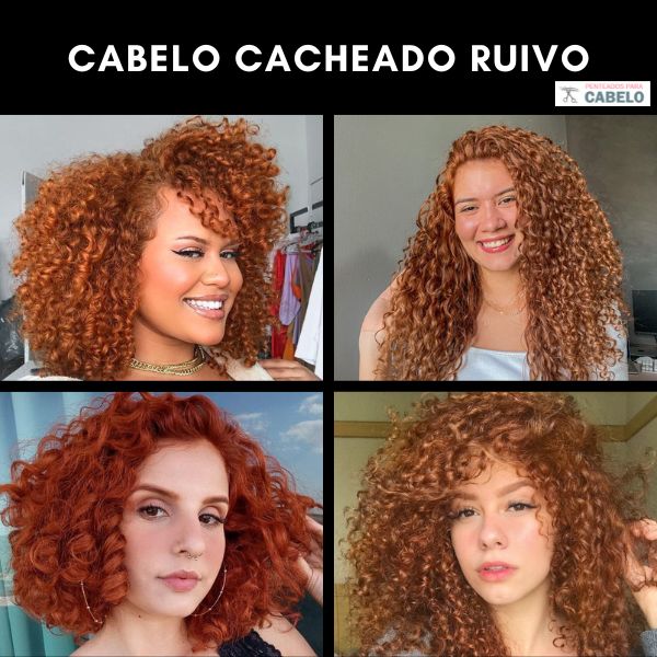 cabelo cacheado ruivo escuro