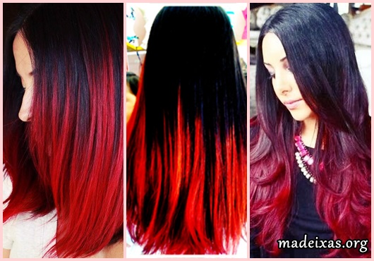 cabelo com californiana vermelha